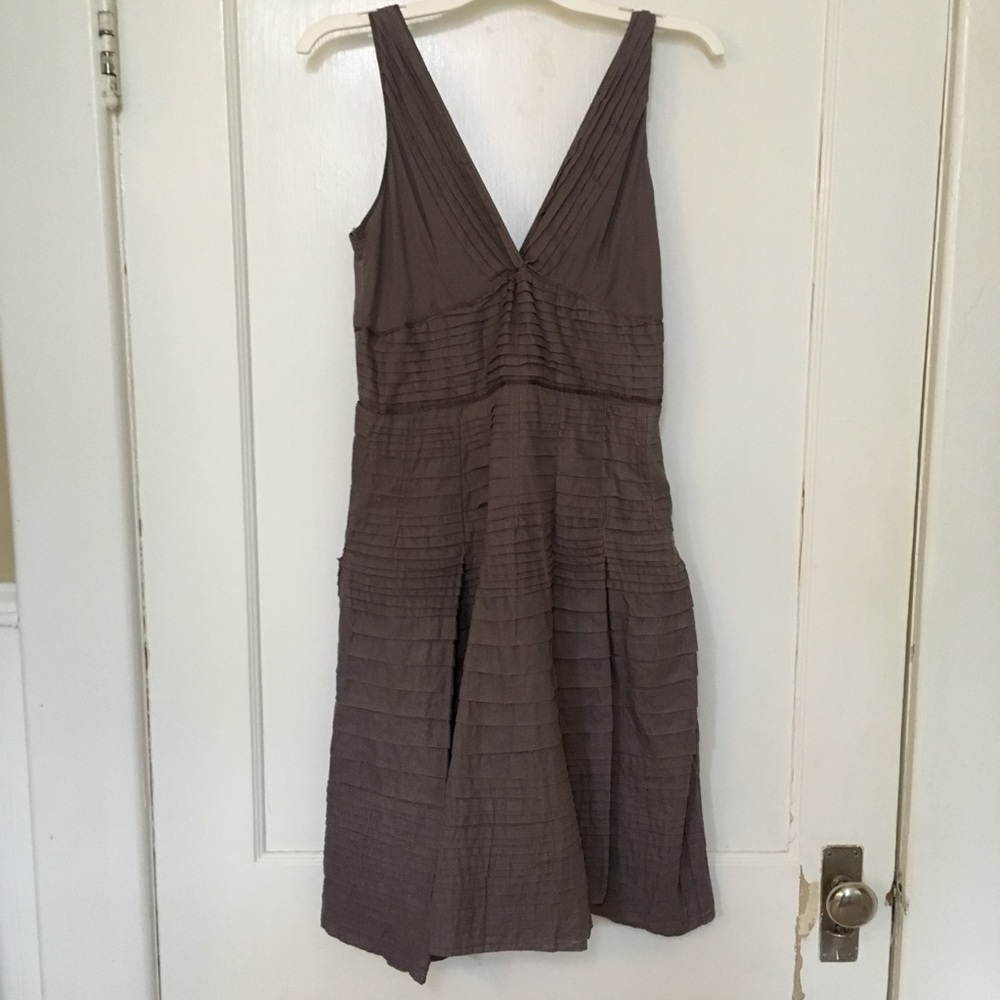 Pintucked cotton gauze dress M